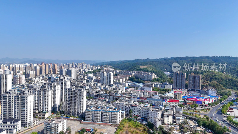 航拍陕西安康大景安康建设