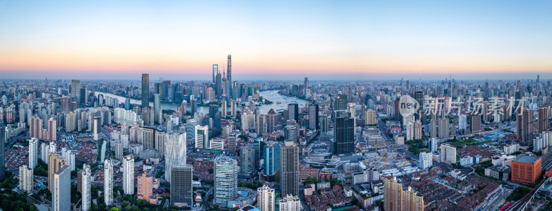 航拍上海现代都市摩天大楼陆家嘴外滩夜景