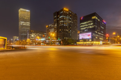 上海徐汇西岸核心区域建筑夜景