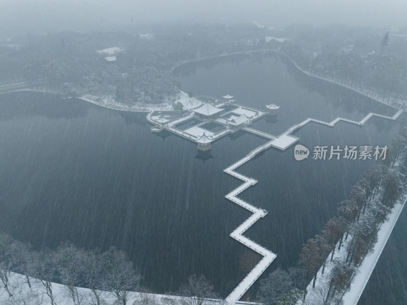 武汉东湖风景区雪景风光