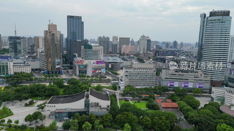 航拍浙江宁波东门口商圈