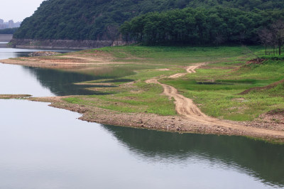 春天的大连大西山水库绿意盎然湖面平静