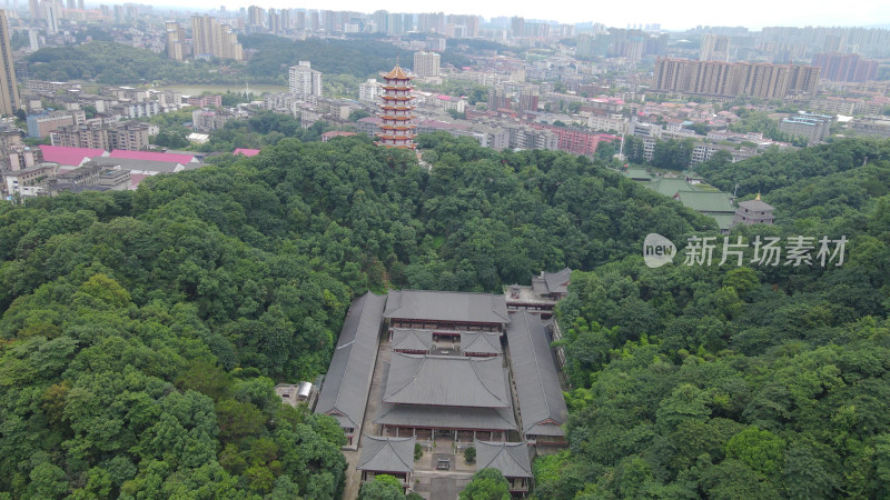 航拍湖南益阳福源寺