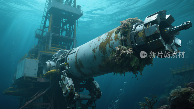 水下工业机械设施场景