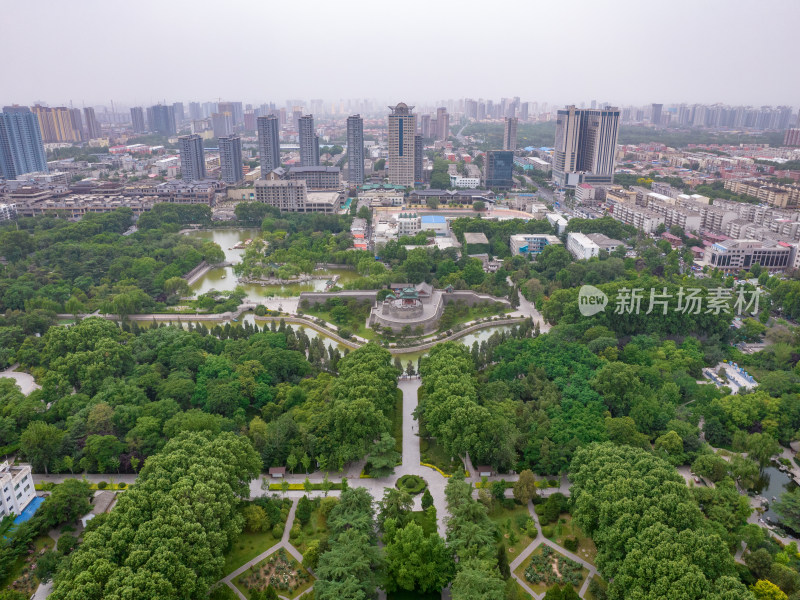 河北邯郸丛台公园航拍