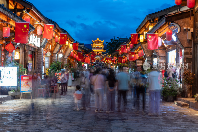 国庆四川凉山彝族自治州西昌建昌古城夜景