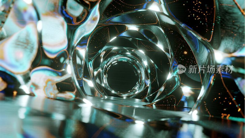 科幻风格透明隧道光影素材