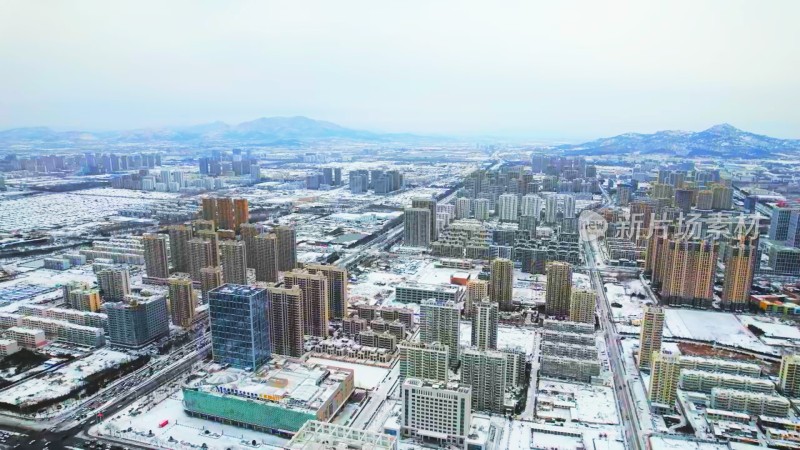 城市雪景