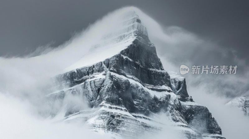 珠穆朗玛峰高峰雪山最高海拔云雾云层