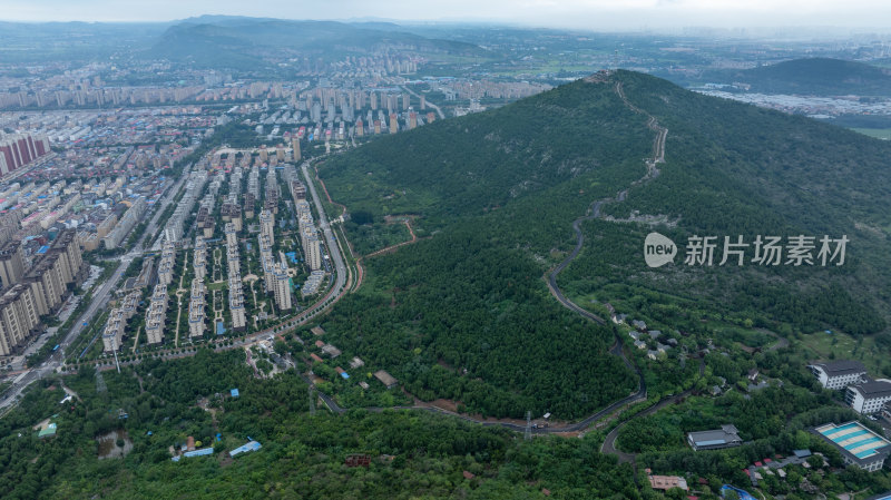 城市山峦全景峄城仙坛山