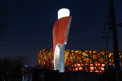 北京奥林匹克公园鸟巢夜景
