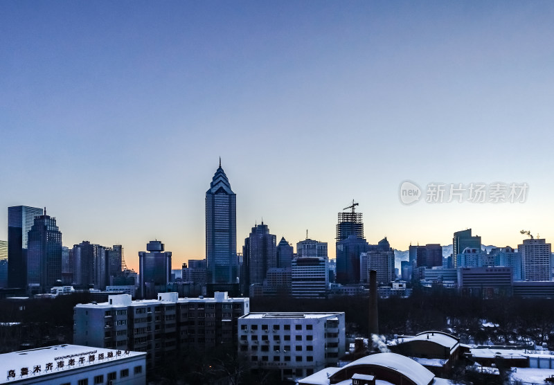 新疆乌鲁木齐城市冬季雪景