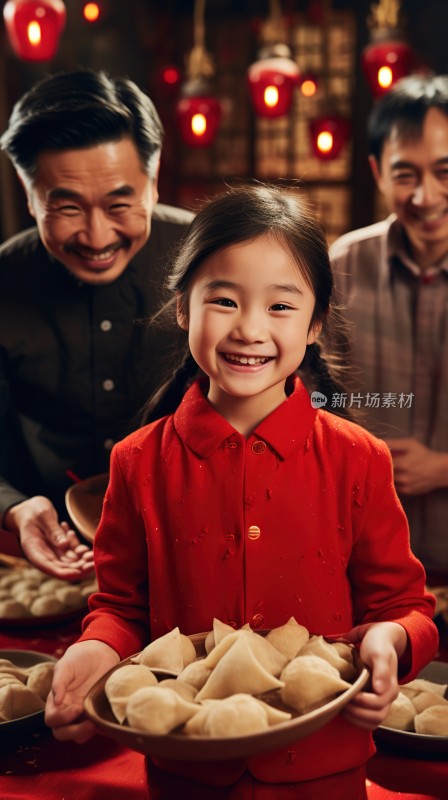 饺子包饺子过年春节美食摄影图