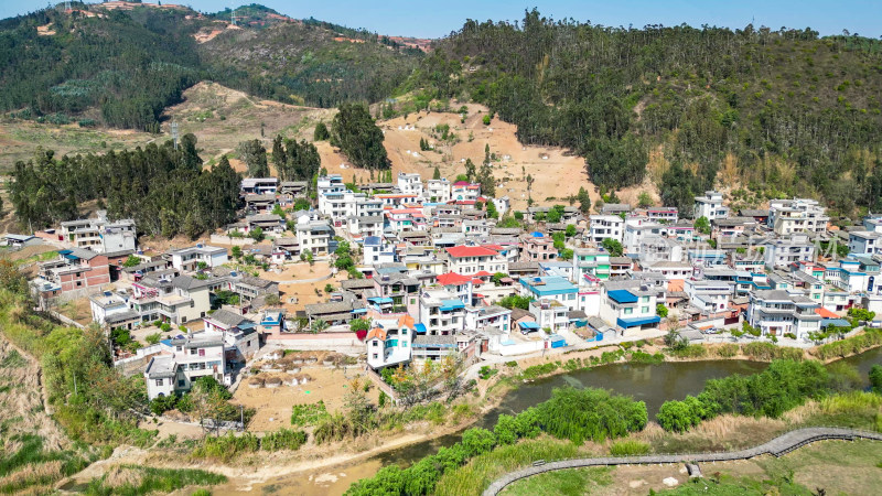 云南弥勒锦屏山后海景区航拍