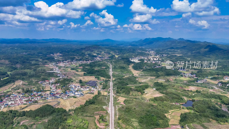 丘陵山川稻田梯田风光航拍