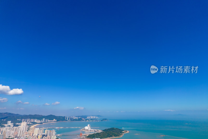 广东珠海沿海城市风光航拍摄影图