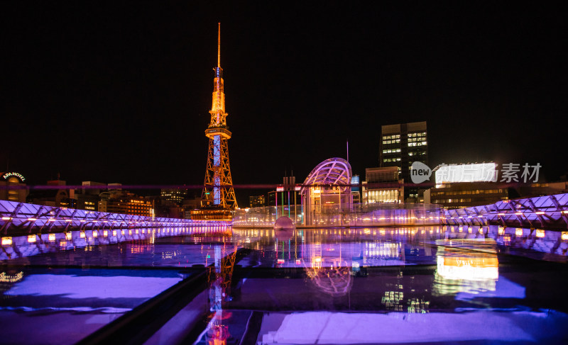 日本爱知县名古屋市名古屋塔夜景