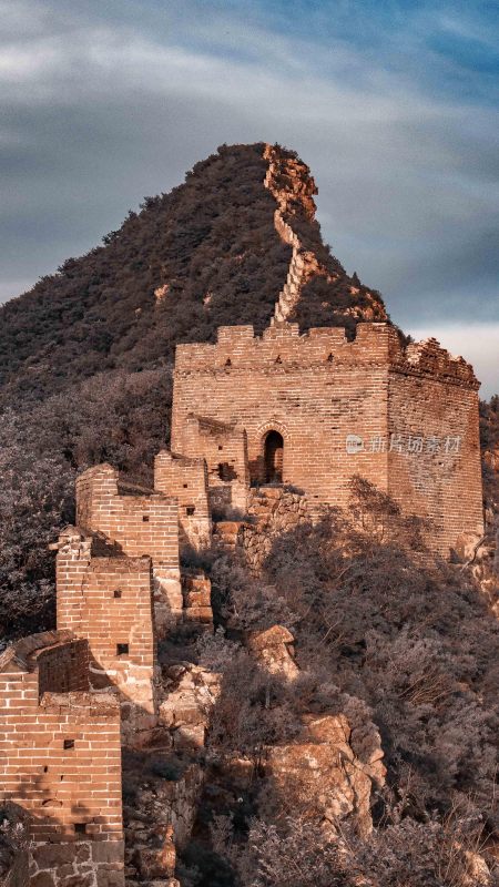 中国长城建筑风光宣传片日出日落光影细节