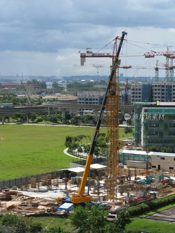 新加坡正在修建组屋的工地