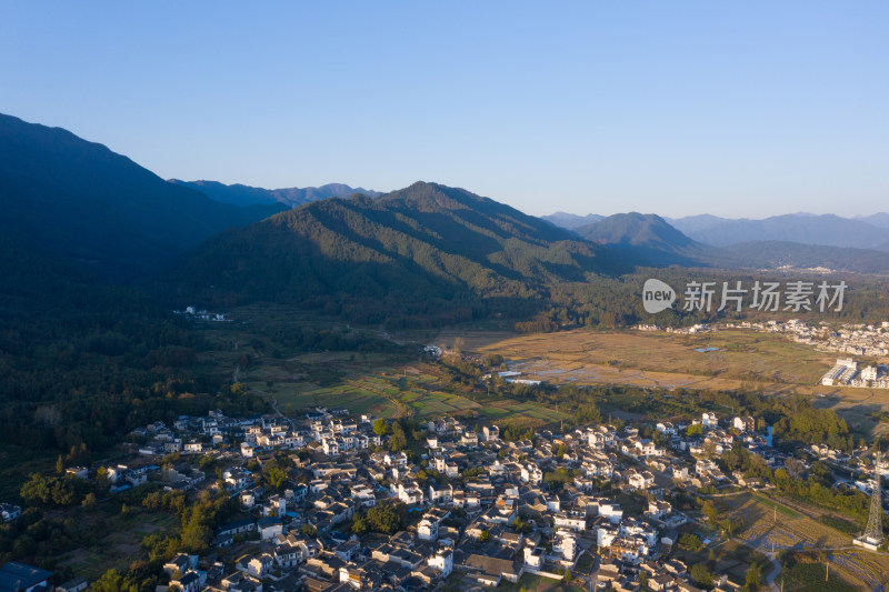 航拍黄山乡村风光