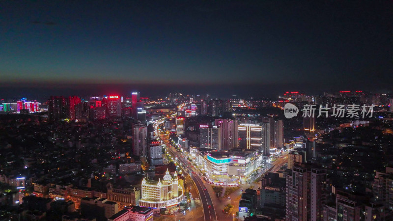 航拍四川泸州夜景泸州城市建设