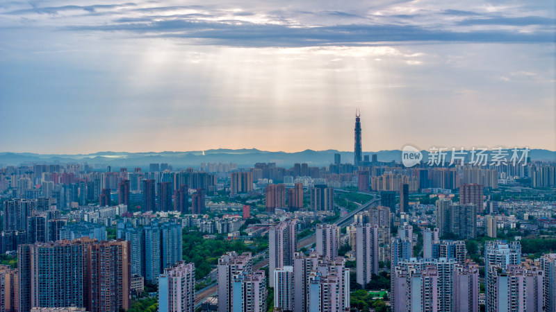 成都最高楼与城市住房航拍