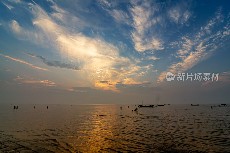 大连夏家河子海滩日落风光