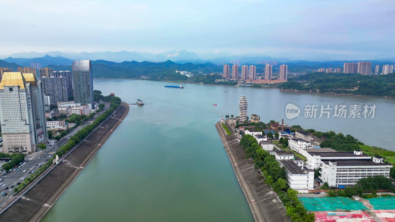 航拍湖北宜昌城市建设