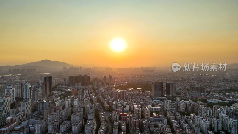 福建泉州日落航拍图