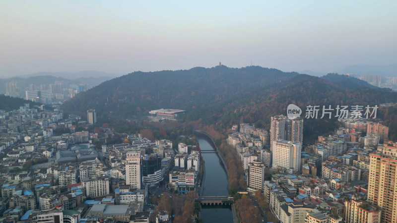 航拍贵州遵义红花岗区城市建设