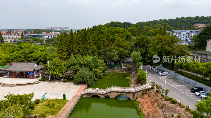 黄冈东坡赤壁景区航拍图