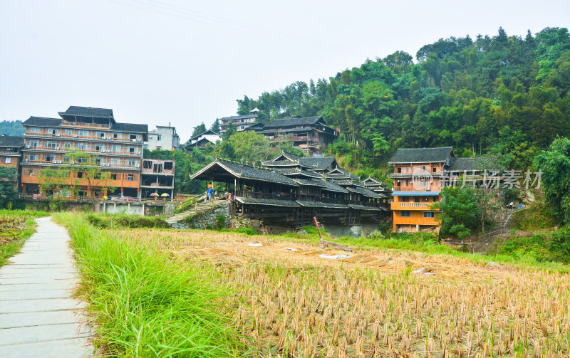 广西柳州三江程阳八寨乡村田园自然风光