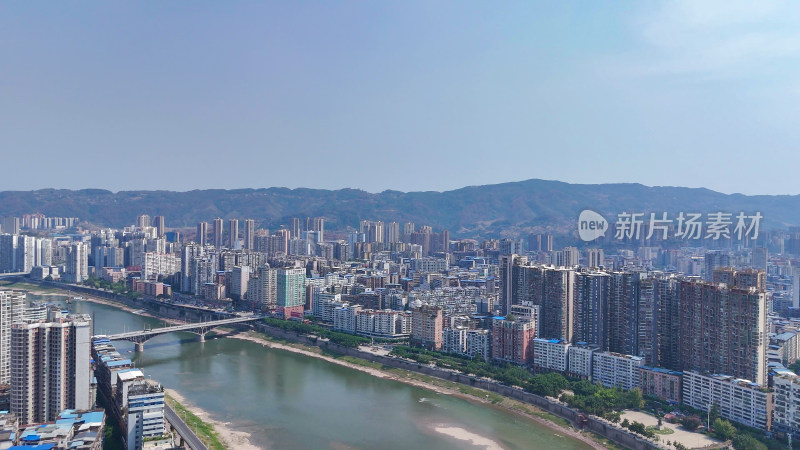 航拍四川达州建设达州大景摄影图