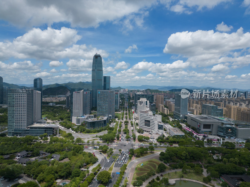 航拍浙江台州城市风光