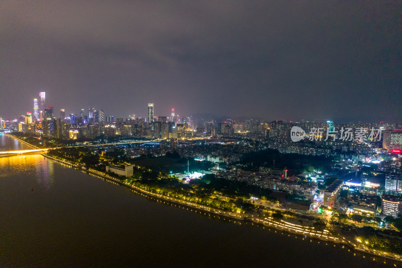广州城市夜景灯光航拍摄影图