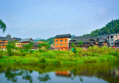 广西柳州三江程阳八寨乡村田园自然风光