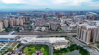 广西贵港火车站贵港站航拍