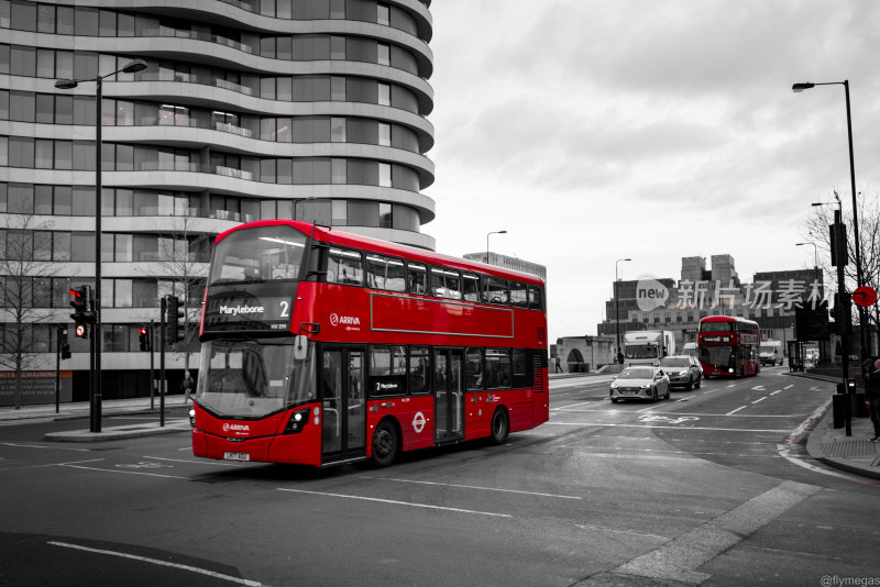 伦敦 街景 红色巴士