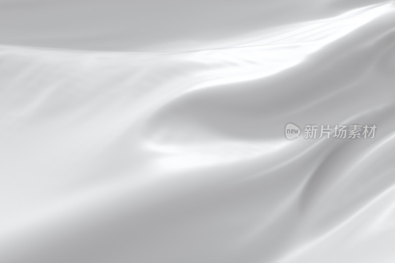 纯白色舞动的布料背景 3D渲染