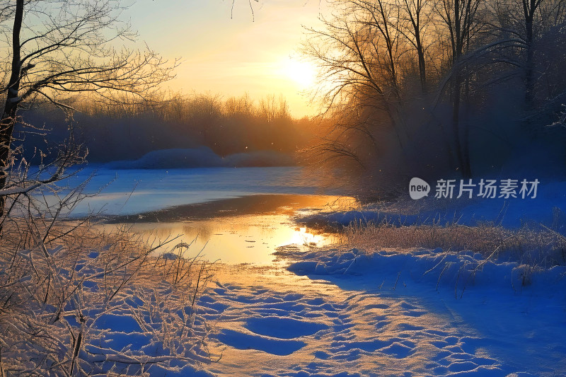 自然风景冬天大雪背景