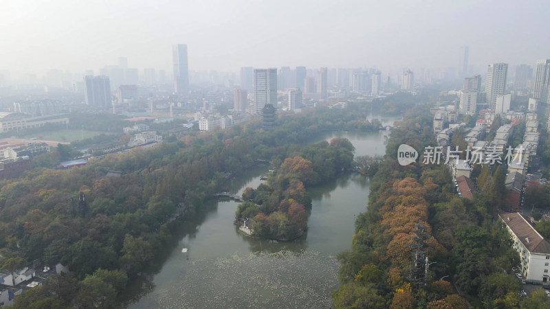 安徽合肥包公园4A景区航拍