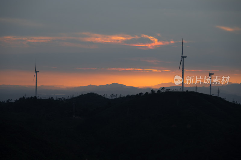 风车山日出日落风光