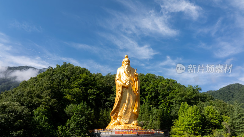 洛阳老君山景区老子雕像航拍