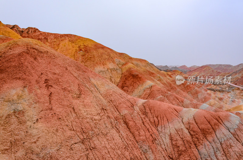 甘肃张掖七彩丹霞旅游景区多彩地质自然风光