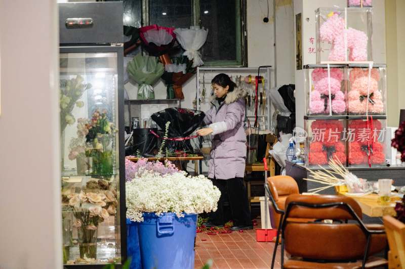 花店工作日常场景素材