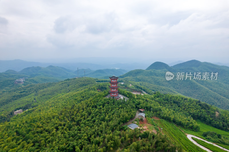 湖南省耒阳市蔡伦竹海风景区航拍