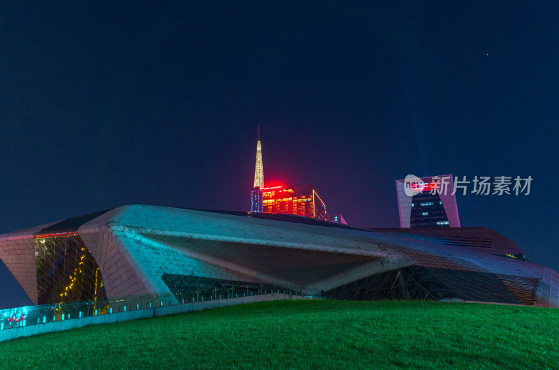 广州珠江新城花城广场广州大剧院夜景