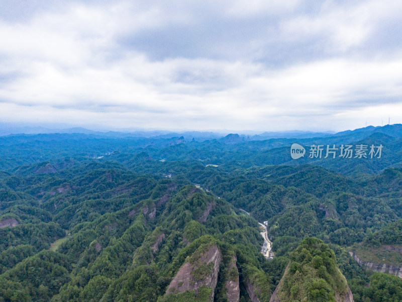 湖南通道丹霞地貌万佛山航拍摄影图