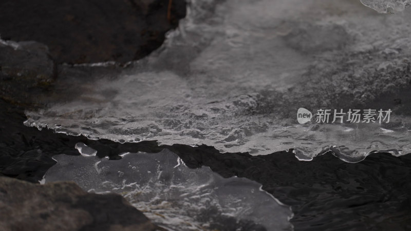 冬季雪地冰冻的河流