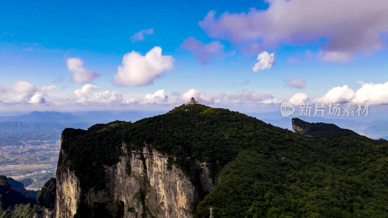 湖南张家界天门山5A景区航拍